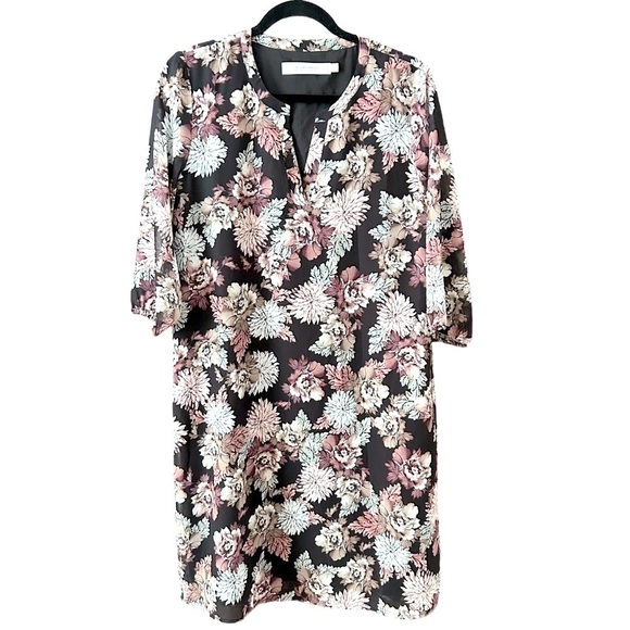 Simons Dresses & Skirts - Contemporaine Chiffon Floral Shift Dress by Simons